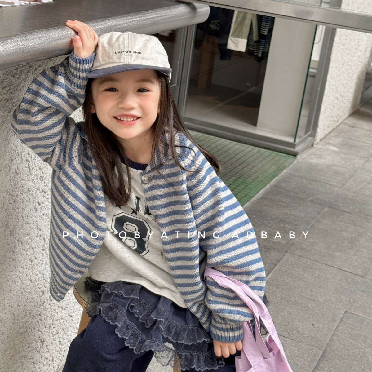 カーディガン・パーカー ボーダーニットカーディガン 襟付き 長袖 ボタン開閉 トップス【mh0011431】