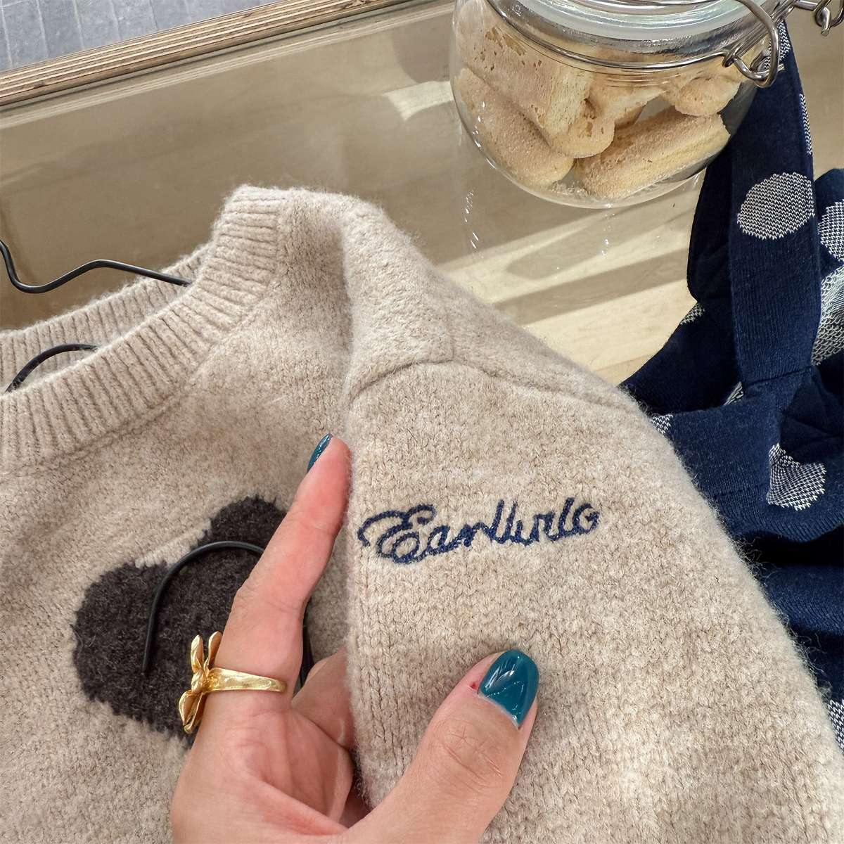 ニット・セーター 長袖ニット ハート柄プルオーバー クルーネック ゆるシルエット【mh0011432】