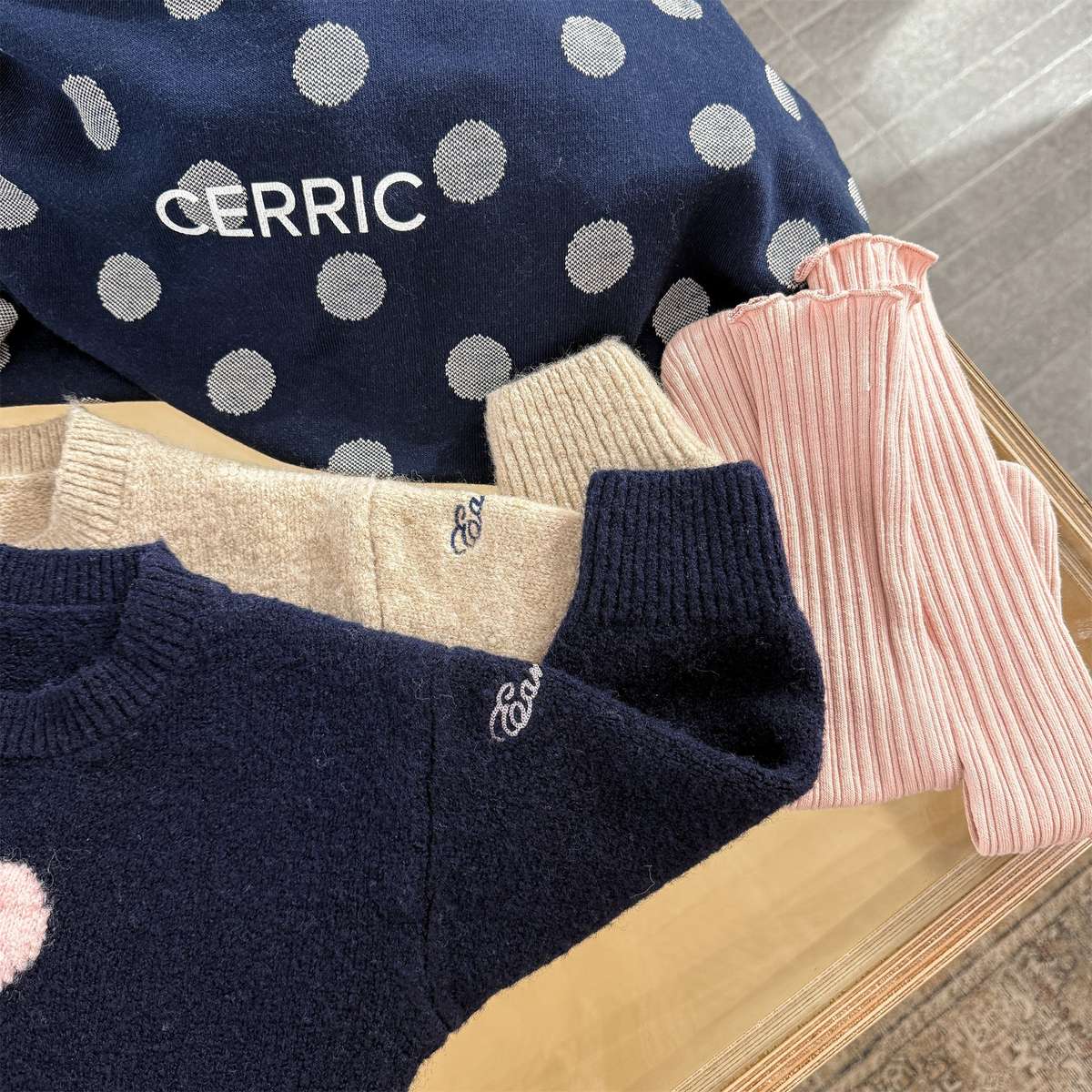 ニット・セーター 長袖ニット ハート柄プルオーバー クルーネック ゆるシルエット【mh0011432】