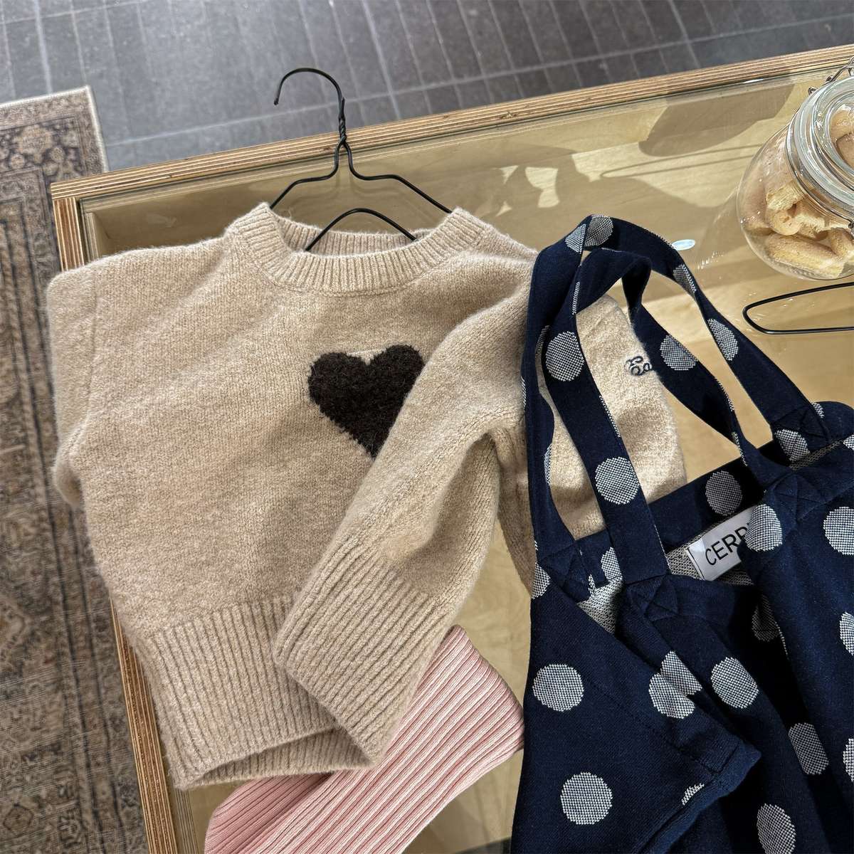 ニット・セーター 長袖ニット ハート柄プルオーバー クルーネック ゆるシルエット【mh0011432】