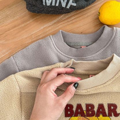 トレーナー・フーディ 長袖フリーススウェット プリント トレーナー ゆるシルエット【mh0011435】