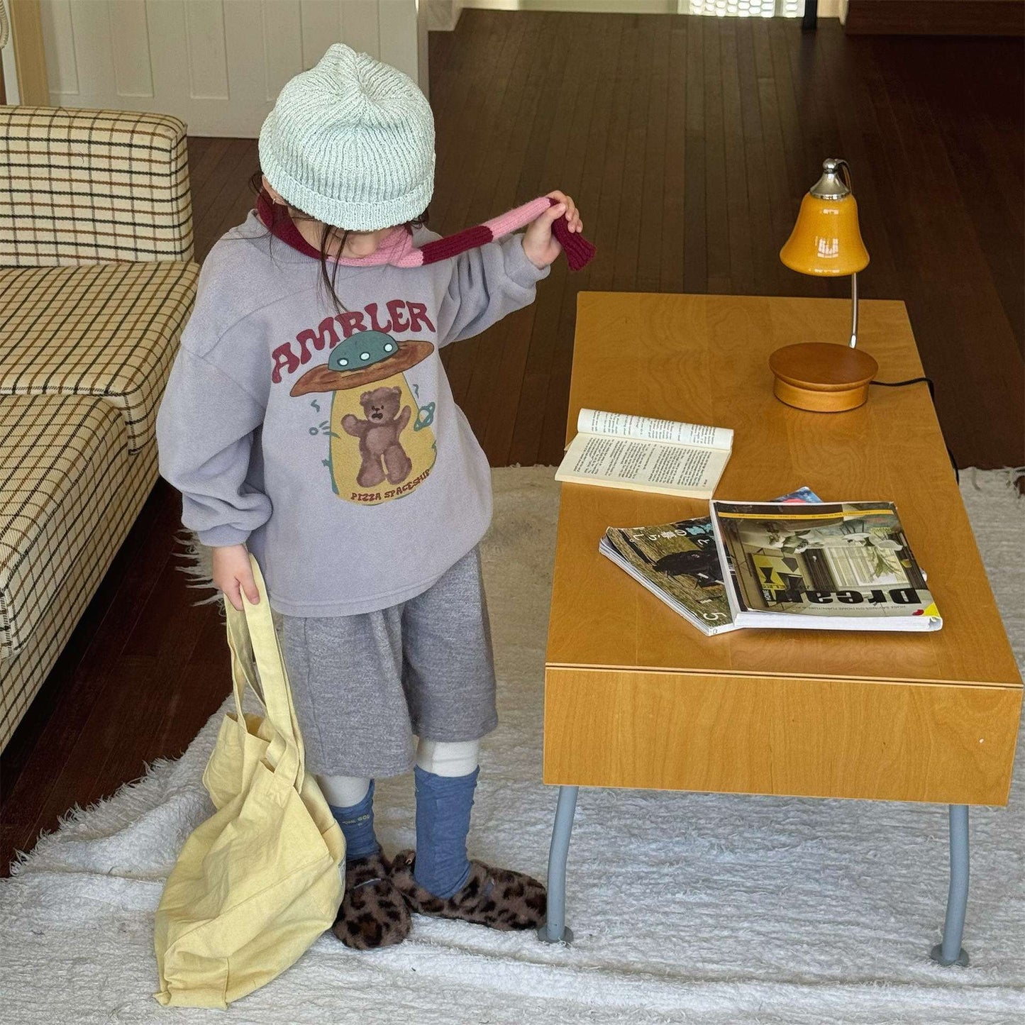 トレーナー・フーディ 長袖フリーススウェット プリント トレーナー ゆるシルエット【mh0011435】