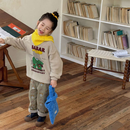 トレーナー・フーディ 長袖フリーススウェット プリント トレーナー ゆるシルエット【mh0011435】