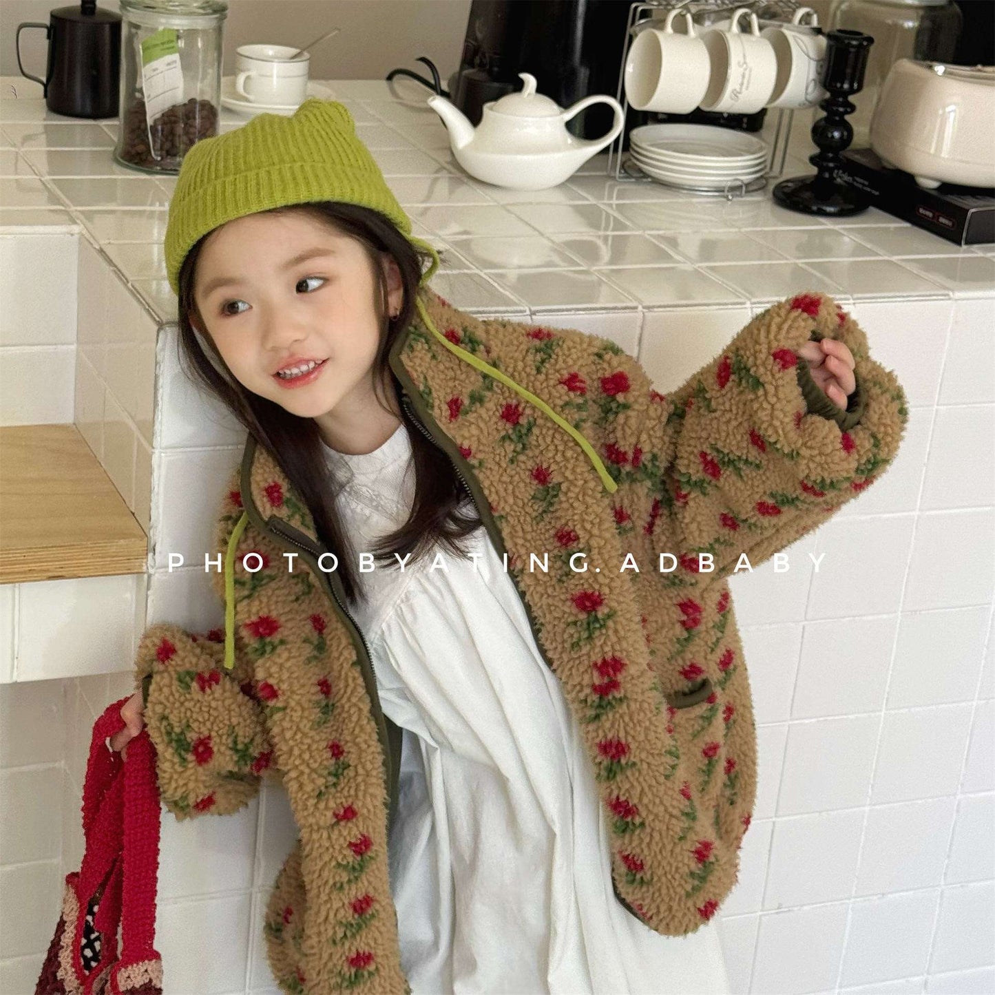 ショートコート・ジャケット・ジャンパー シープボアコート 花柄 フリースジャケット もこもこアウター 厚手防寒【mh0011436】