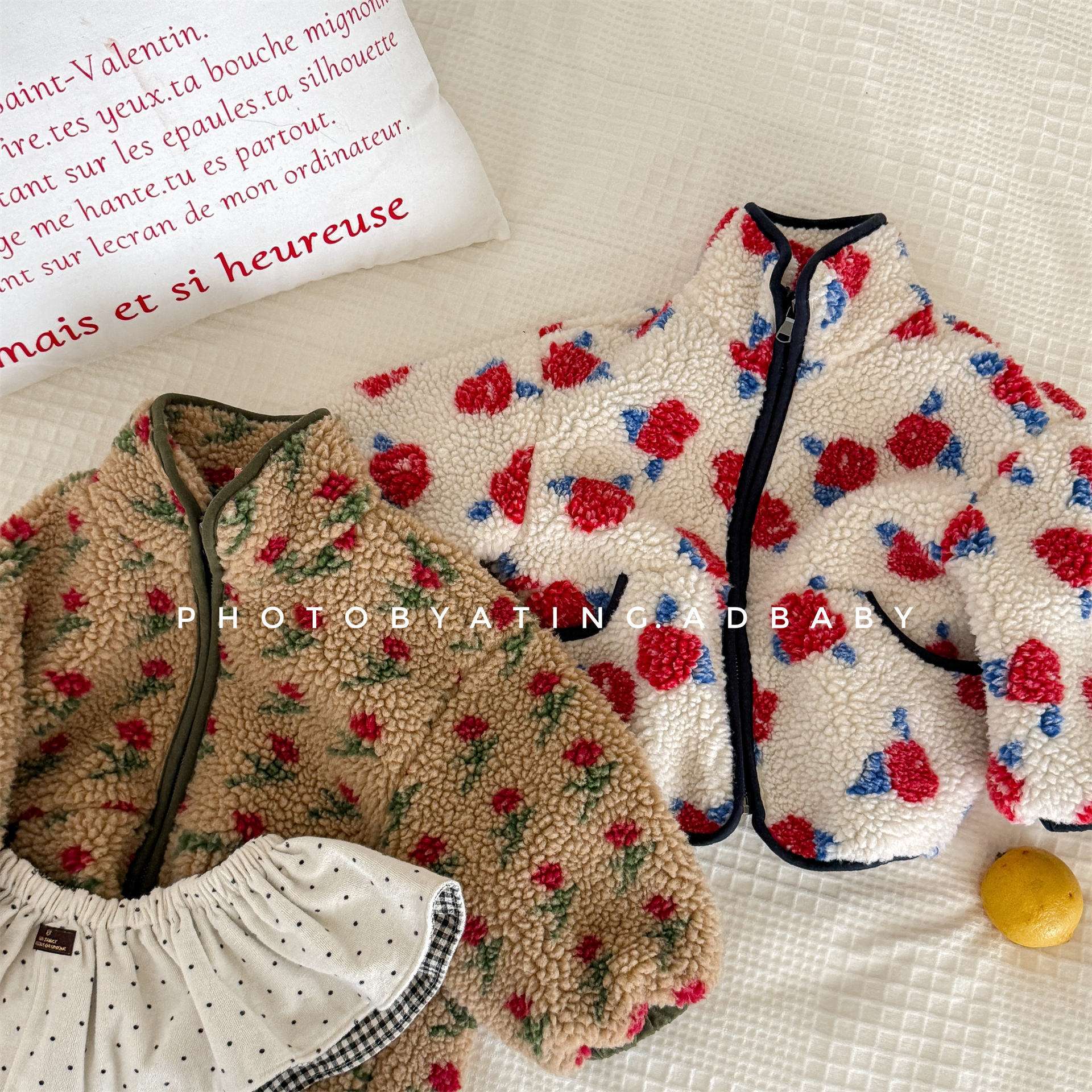 ショートコート・ジャケット・ジャンパー シープボアコート 花柄 フリースジャケット もこもこアウター 厚手防寒【mh0011436】