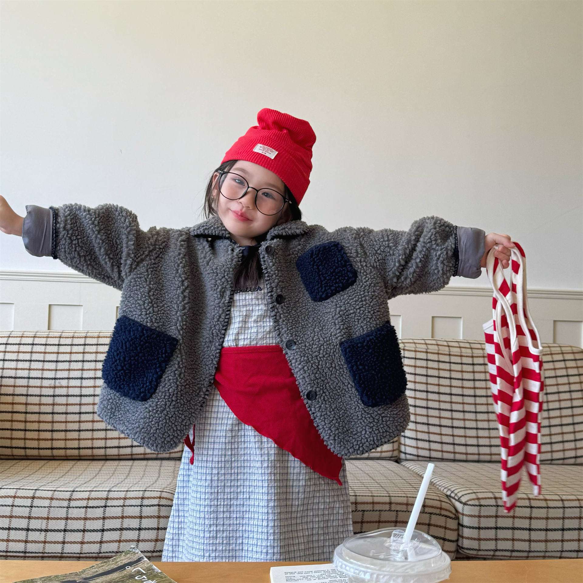 ショートコート・ジャケット・ジャンパー シープボアジャケット バイカラーポケット アウター 厚手 もこもこ防寒【mh0011437】