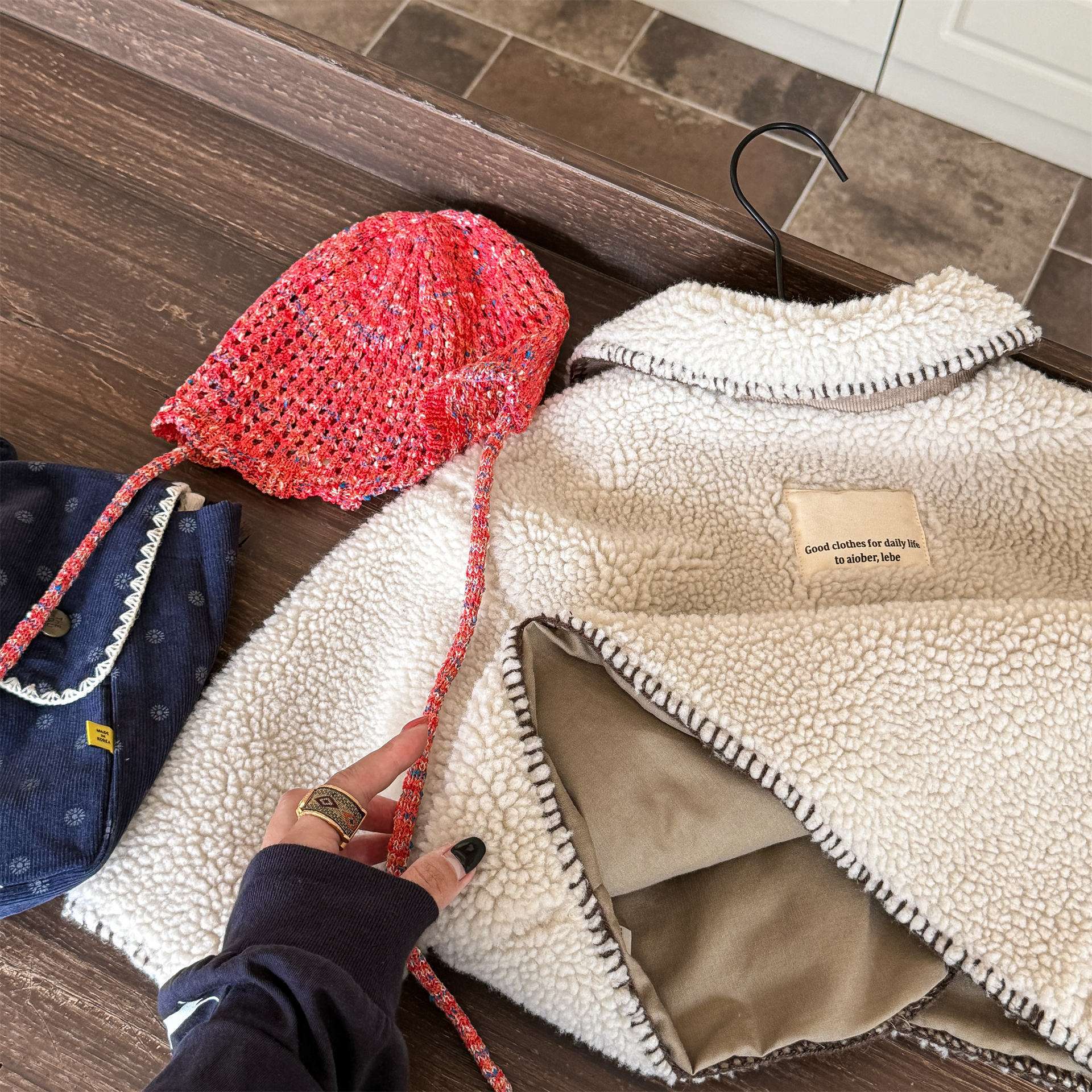 ショートコート・ジャケット・ジャンパー シープボアジャケット バイカラーポケット アウター 厚手 もこもこ防寒【mh0011437】