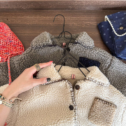 ショートコート・ジャケット・ジャンパー シープボアジャケット バイカラーポケット アウター 厚手 もこもこ防寒【mh0011437】