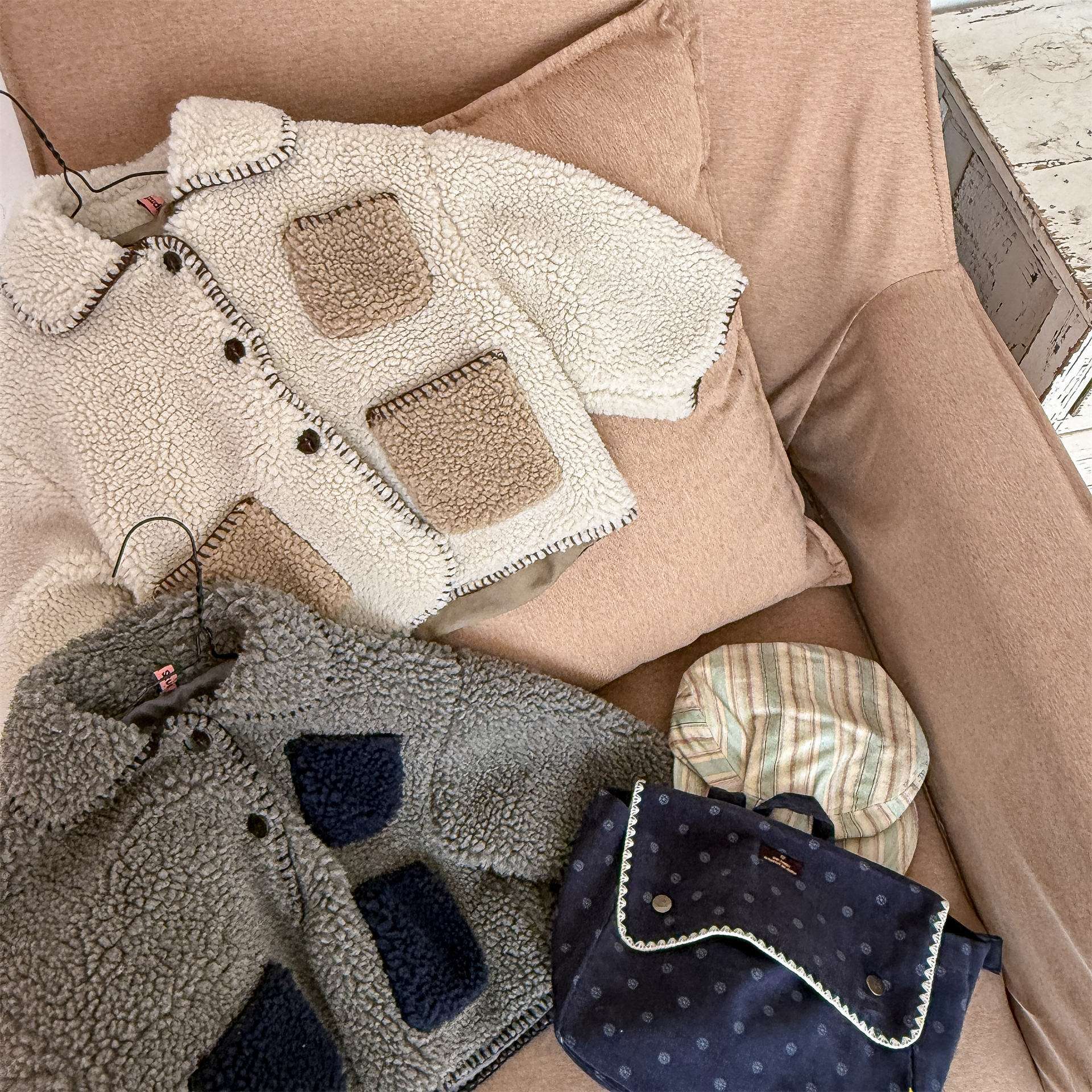 ショートコート・ジャケット・ジャンパー シープボアジャケット バイカラーポケット アウター 厚手 もこもこ防寒【mh0011437】