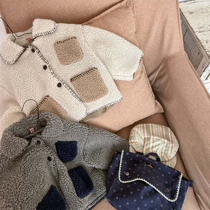 ショートコート・ジャケット・ジャンパー シープボアジャケット バイカラーポケット アウター 厚手 もこもこ防寒【mh0011437】