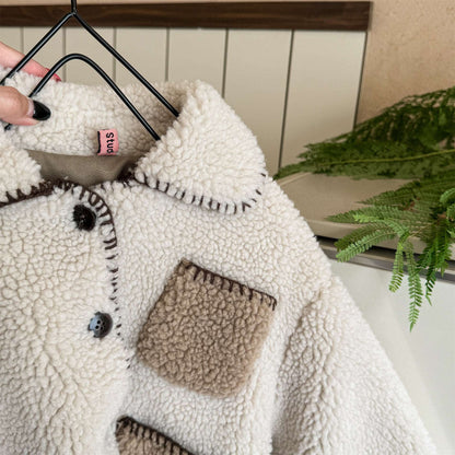 ショートコート・ジャケット・ジャンパー シープボアジャケット バイカラーポケット アウター 厚手 もこもこ防寒【mh0011437】