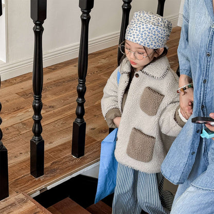 ショートコート・ジャケット・ジャンパー シープボアジャケット バイカラーポケット アウター 厚手 もこもこ防寒【mh0011437】