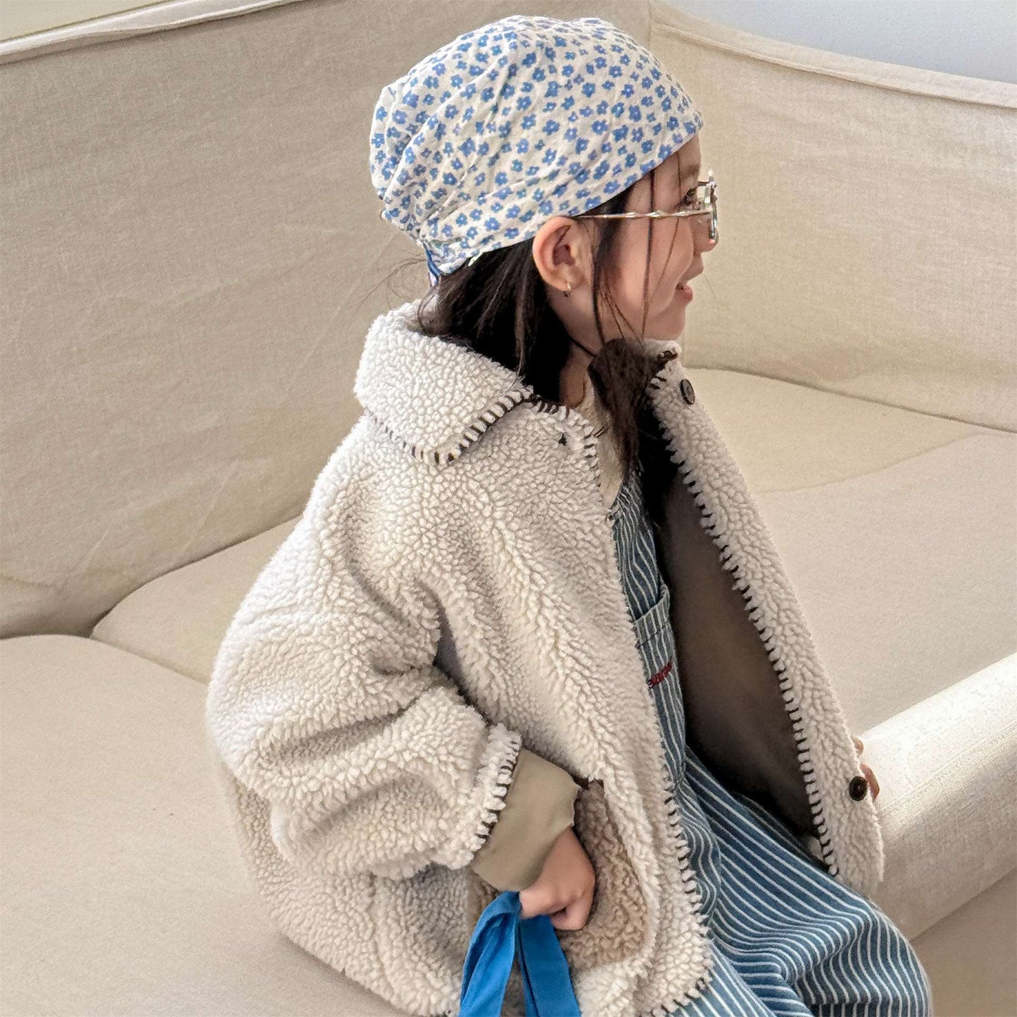 ショートコート・ジャケット・ジャンパー シープボアジャケット バイカラーポケット アウター 厚手 もこもこ防寒【mh0011437】