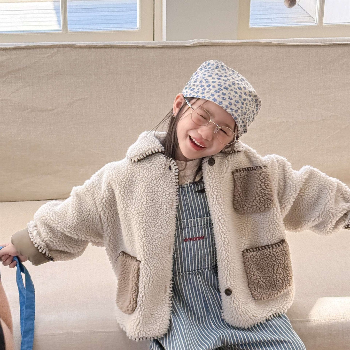 ショートコート・ジャケット・ジャンパー シープボアジャケット バイカラーポケット アウター 厚手 もこもこ防寒【mh0011437】