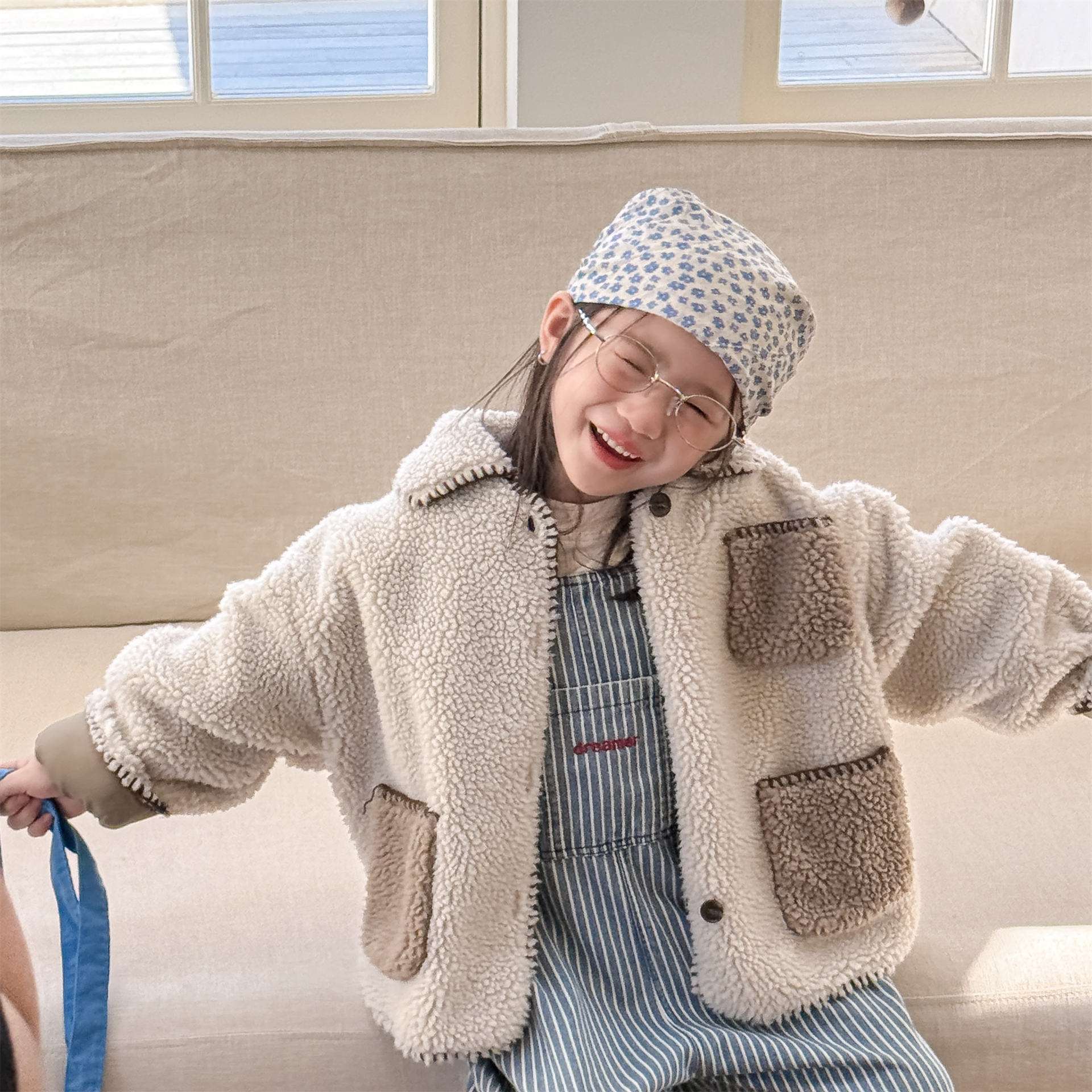 ショートコート・ジャケット・ジャンパー シープボアジャケット バイカラーポケット アウター 厚手 もこもこ防寒【mh0011437】