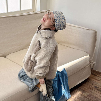 ショートコート・ジャケット・ジャンパー シープボアジャケット バイカラーポケット アウター 厚手 もこもこ防寒【mh0011437】