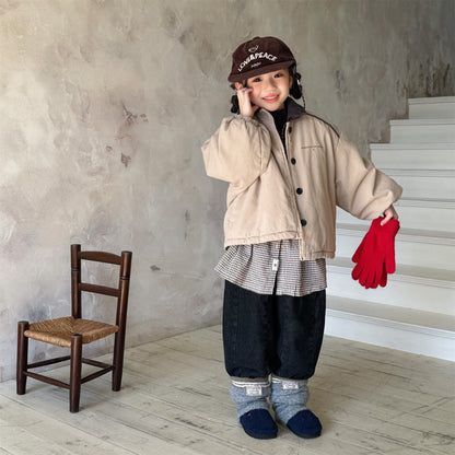 ショートコート・ジャケット・ジャンパー ジャケット 中綿 ボア裏地 ワークテイスト ストリート カジュアル アウター【mh0011604】