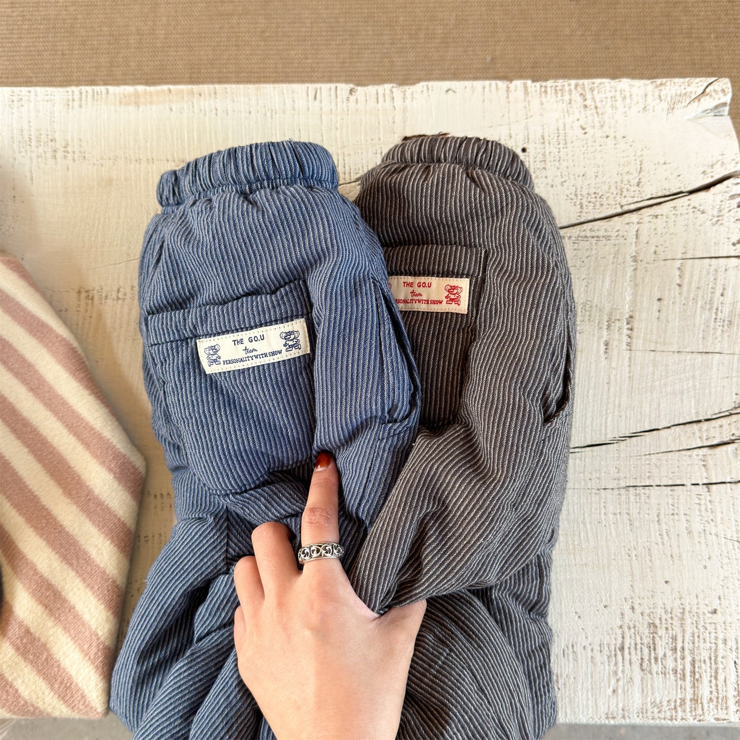 ロングパンツ・スウェットパンツ ストライプパンツ 裏ボア ジョガー スウェット カジュアル ボトムス【mh0011605】