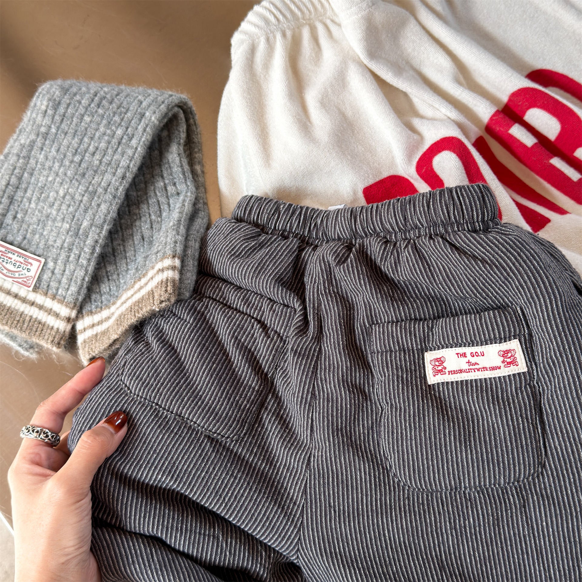 ロングパンツ・スウェットパンツ ストライプパンツ 裏ボア ジョガー スウェット カジュアル ボトムス【mh0011605】