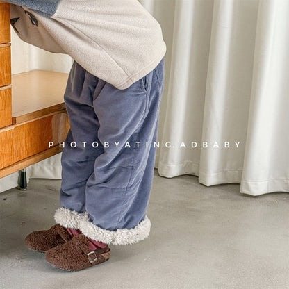 ロングパンツ・スウェットパンツ コーデュロイパンツ 裏ボア 裾ボア ゆったり ワイドパンツ ボトムス【mh0011606】