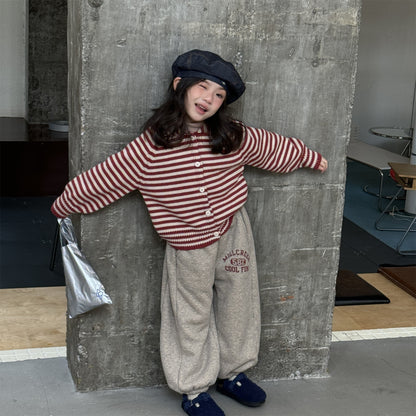 ロングパンツ・スウェットパンツ スウェットパンツ 裏ボア ロゴ刺繍 ゆったり ジョガーボトムス【mh0011607】