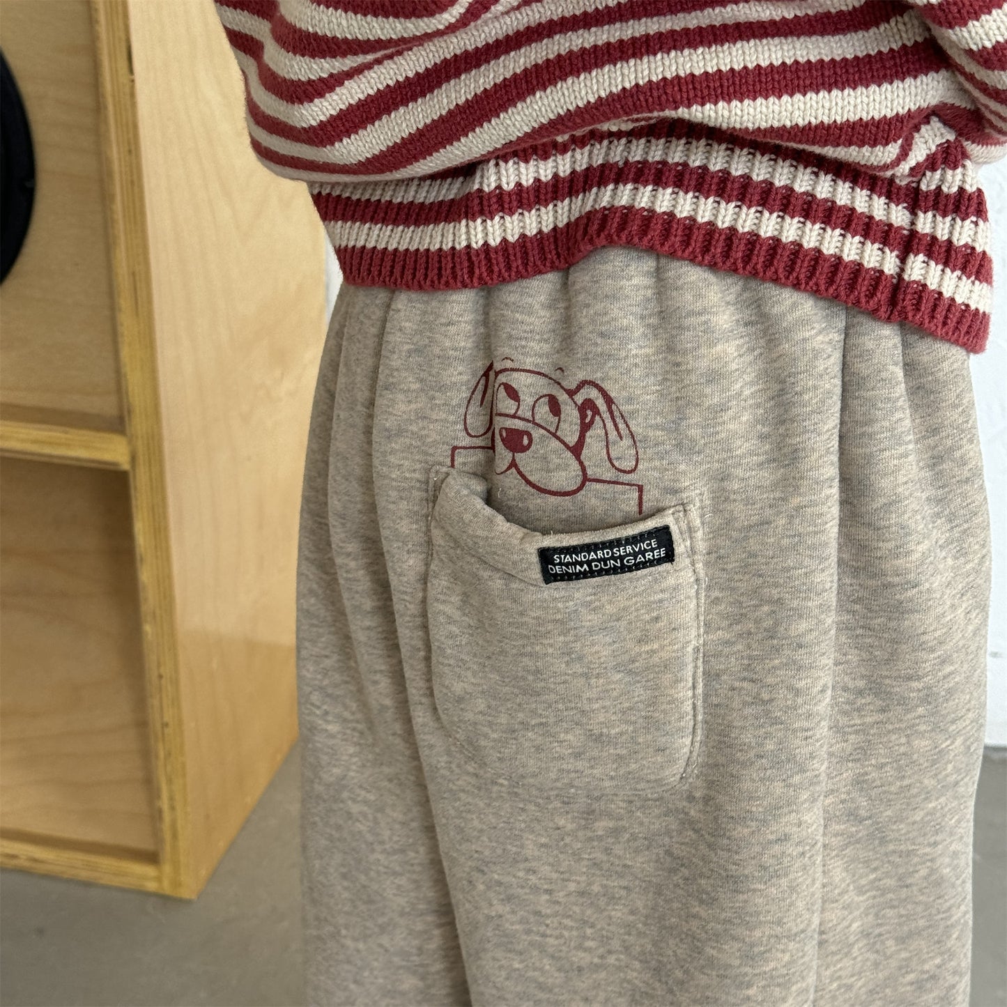 ロングパンツ・スウェットパンツ スウェットパンツ 裏ボア ロゴ刺繍 ゆったり ジョガーボトムス【mh0011607】