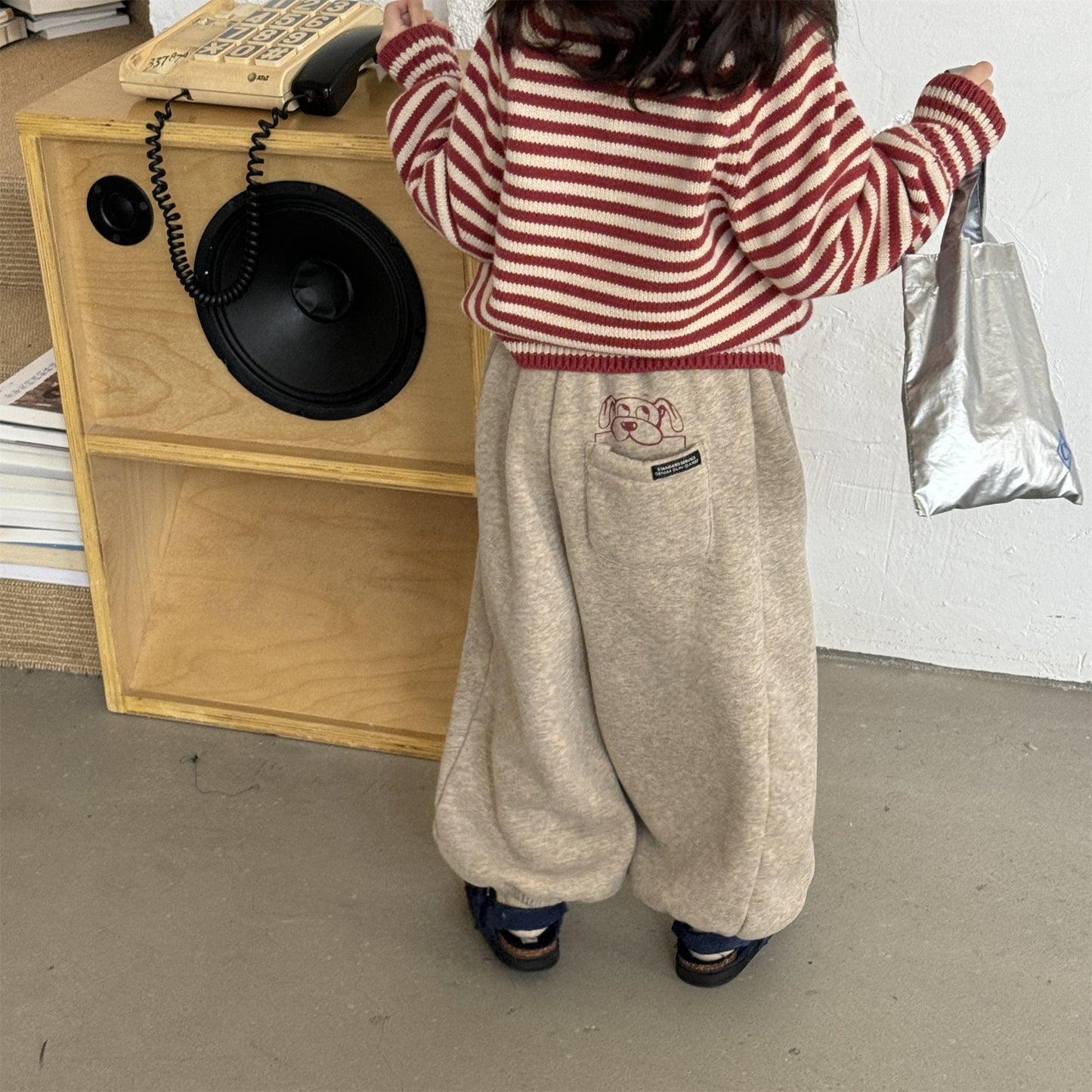 ロングパンツ・スウェットパンツ スウェットパンツ 裏ボア ロゴ刺繍 ゆったり ジョガーボトムス【mh0011607】