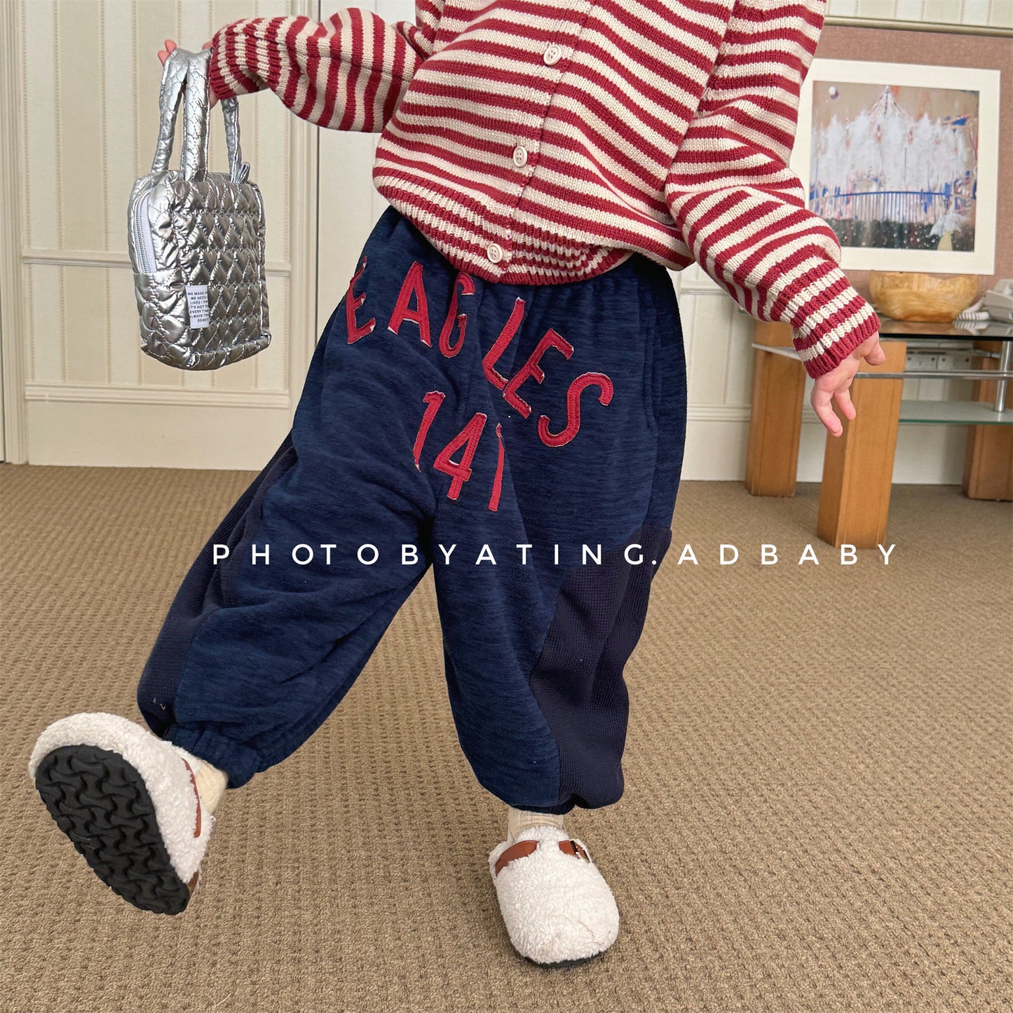 ロングパンツ・スウェットパンツ スウェットパンツ 裏ボア ビッグロゴ バイカラー ボリューム ボトムス【mh0011608】