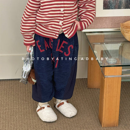 ロングパンツ・スウェットパンツ スウェットパンツ 裏ボア ビッグロゴ バイカラー ボリューム ボトムス【mh0011608】