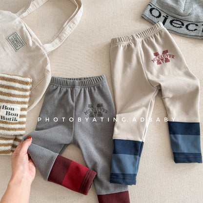 レギンスパンツ レギンスパンツ 裏起毛 バイカラー ドッキング リブ ボトムス【mh0011609】