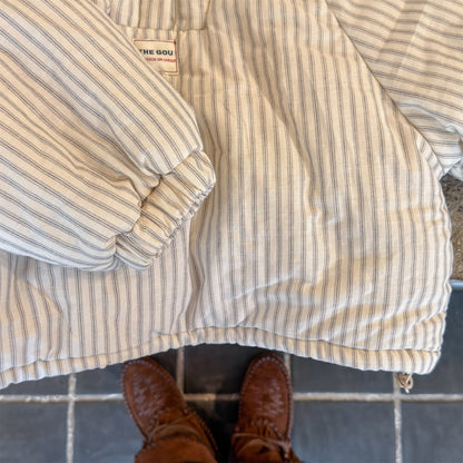 トレーナー・フーディ パフジャケット フーディ ストライプ プルオーバー アウター 中綿【mh0011613】