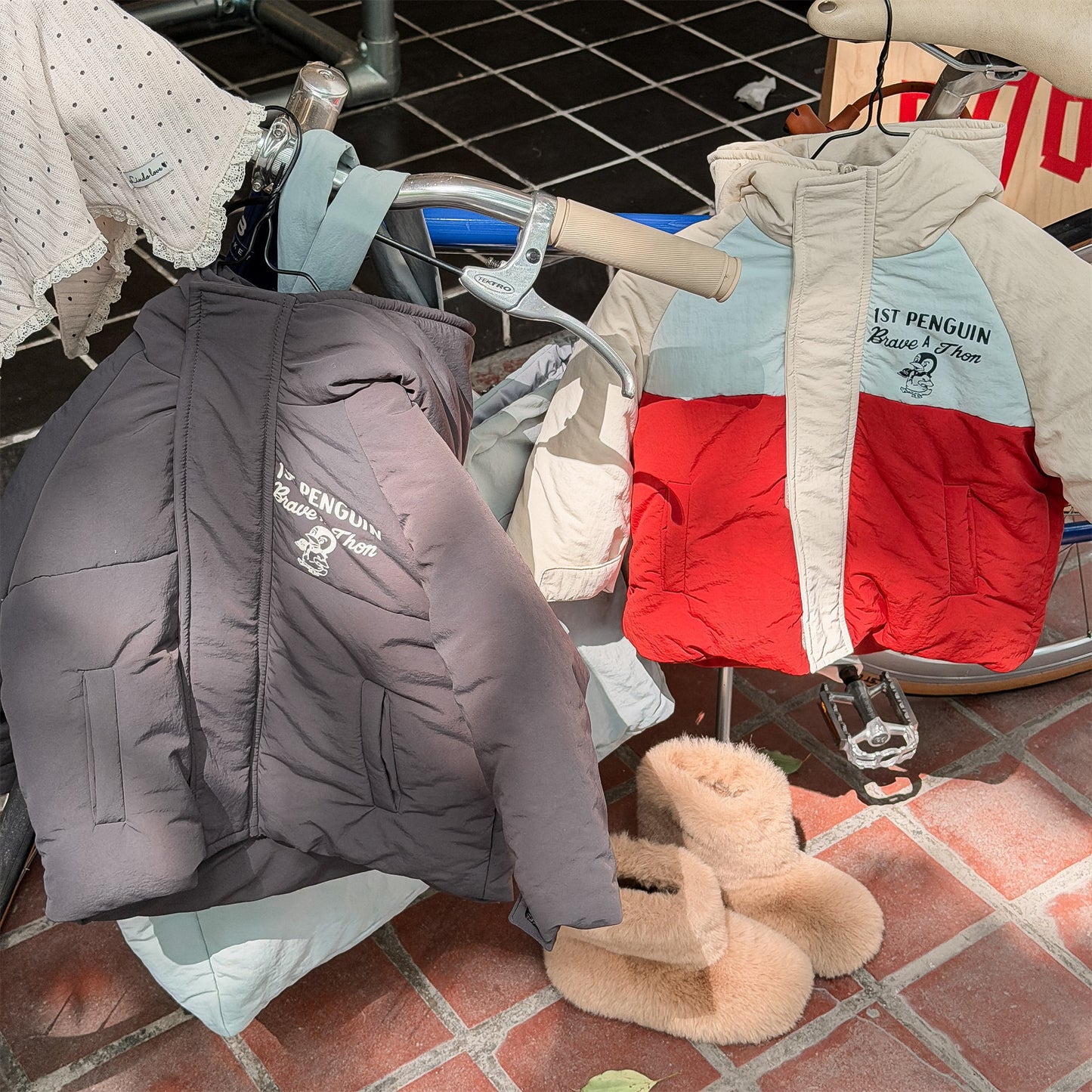 ショートコート・ジャケット・ジャンパー 中綿ダウンジャケット パッチワーク アウター コート【mh0011900】