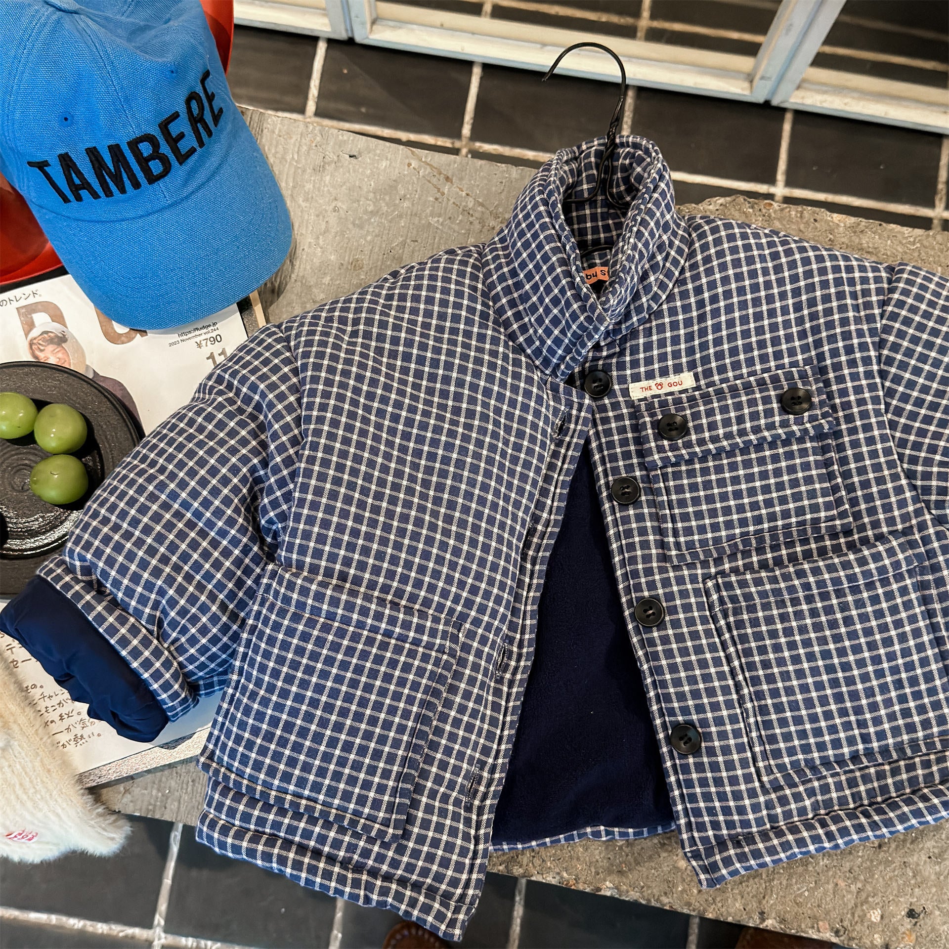 ショートコート・ジャケット・ジャンパー チェック柄ジャケット コート 中綿入り アウター【mh0011901】