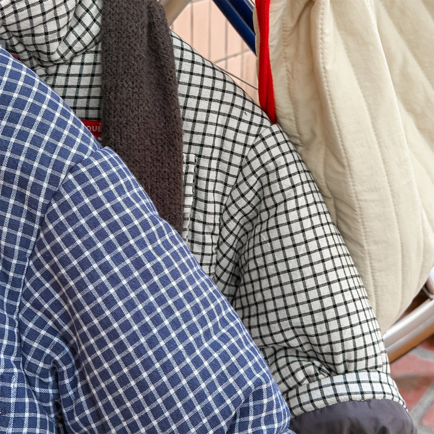 ショートコート・ジャケット・ジャンパー チェック柄ジャケット コート 中綿入り アウター【mh0011901】