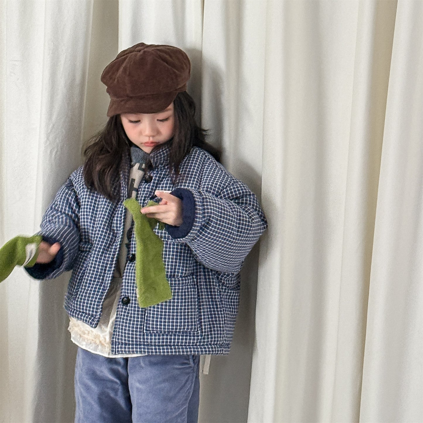 ショートコート・ジャケット・ジャンパー チェック柄ジャケット コート 中綿入り アウター【mh0011901】