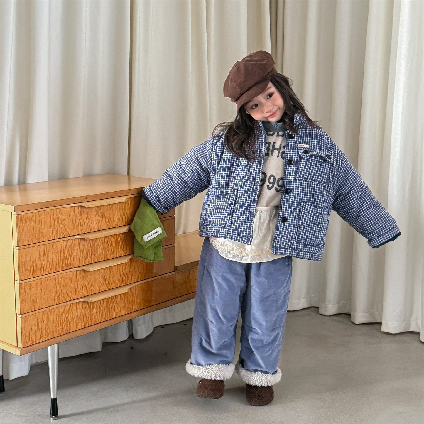 ショートコート・ジャケット・ジャンパー チェック柄ジャケット コート 中綿入り アウター【mh0011901】