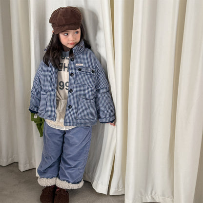 ショートコート・ジャケット・ジャンパー チェック柄ジャケット コート 中綿入り アウター【mh0011901】