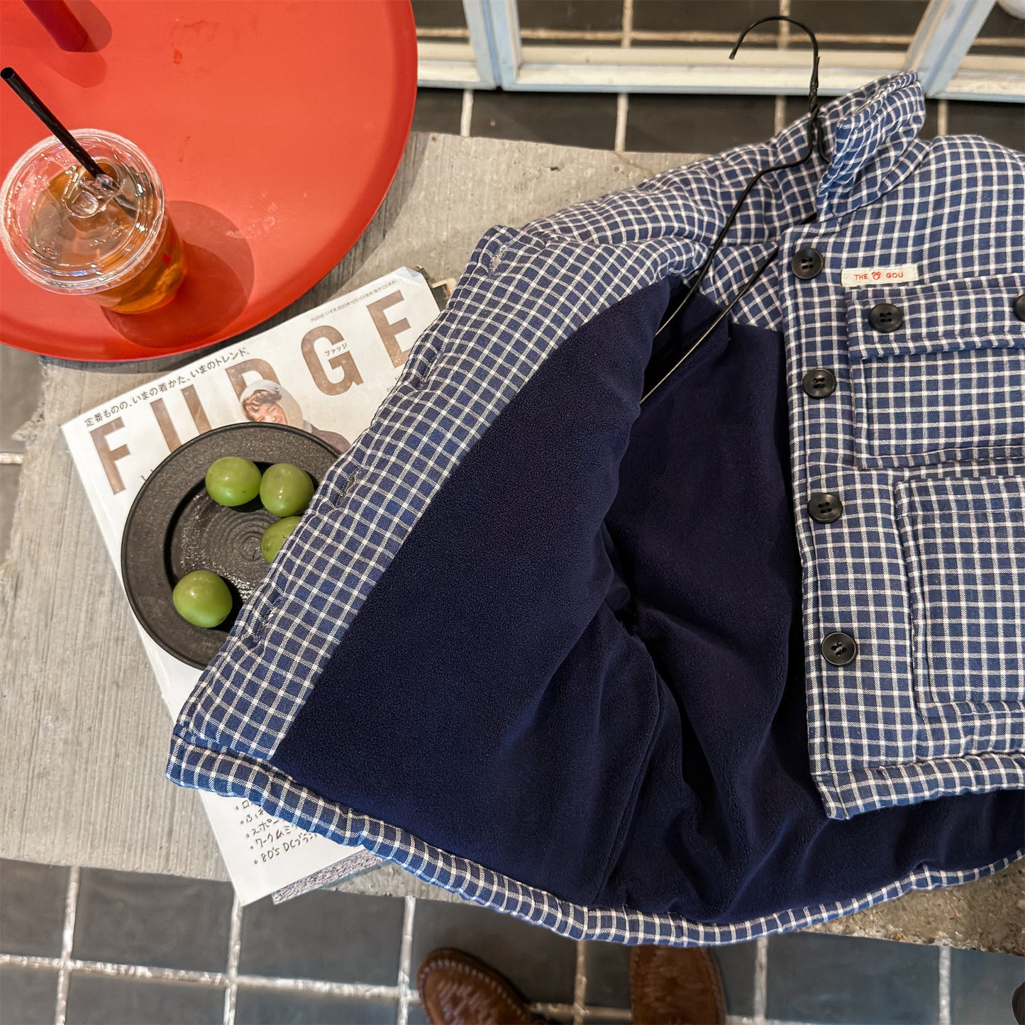 ショートコート・ジャケット・ジャンパー チェック柄ジャケット コート 中綿入り アウター【mh0011901】