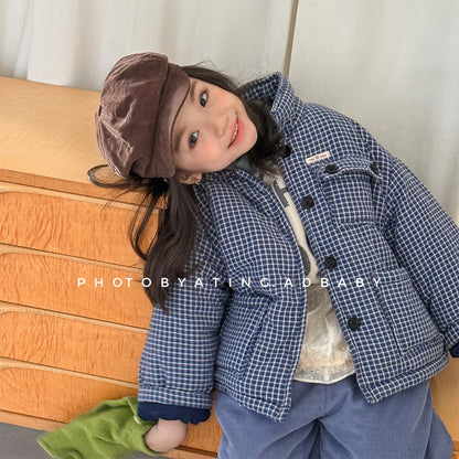 ショートコート・ジャケット・ジャンパー チェック柄ジャケット コート 中綿入り アウター【mh0011901】