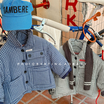 ショートコート・ジャケット・ジャンパー チェック柄ジャケット コート 中綿入り アウター【mh0011901】