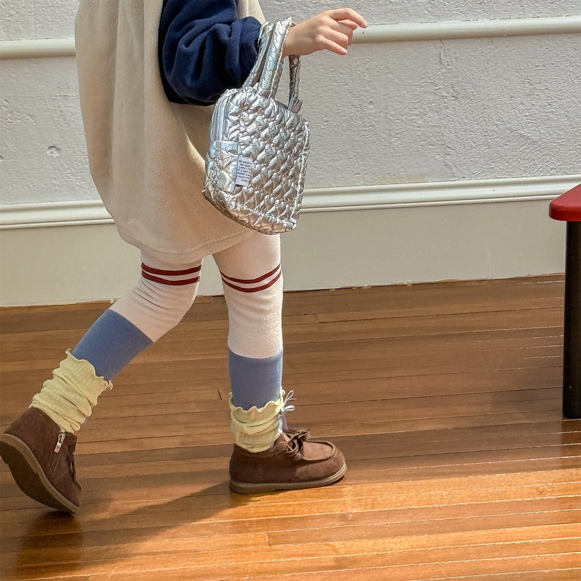 レギンスパンツ 裏起毛レギンスパンツ ラインアクセント パッチワーク 暖パン【mh0011902】