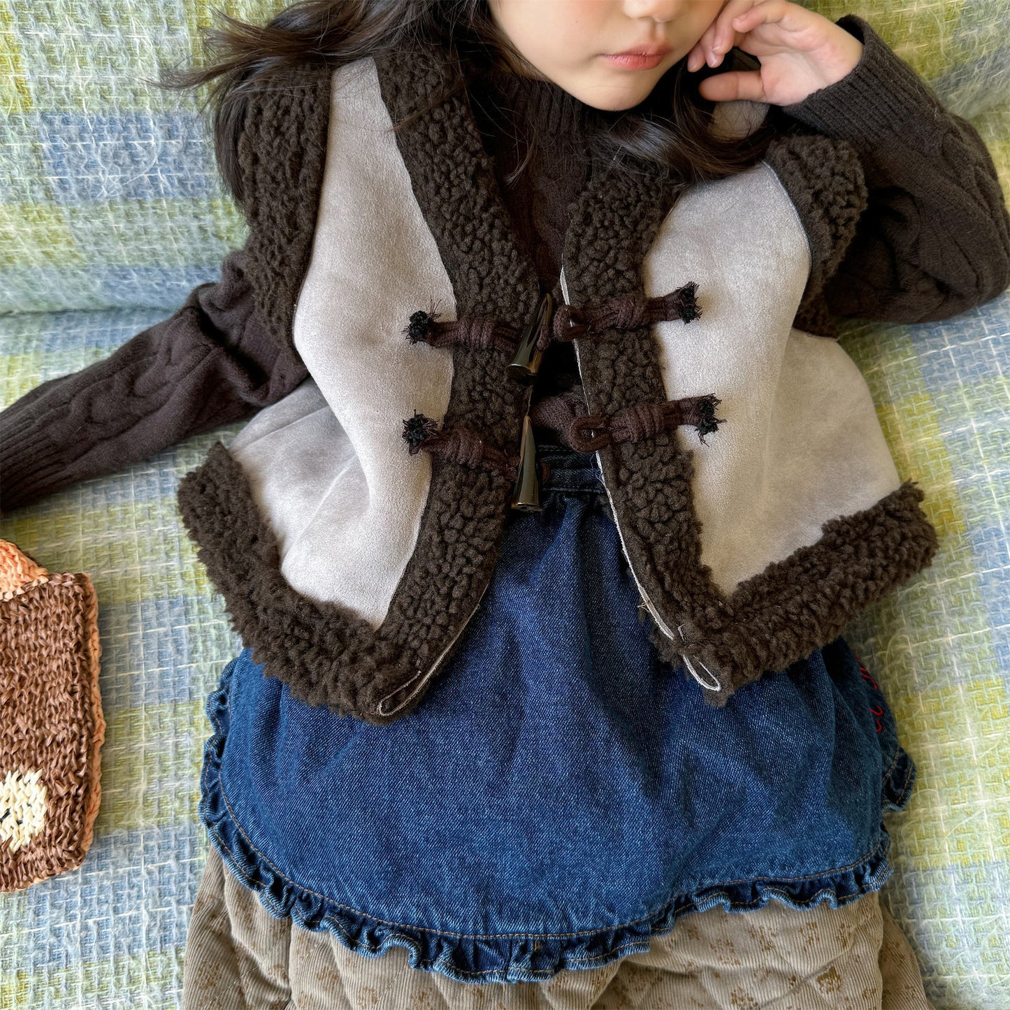 ベスト フェイクムートンボアベスト もこもこ ダッフルベスト【mh0011904】