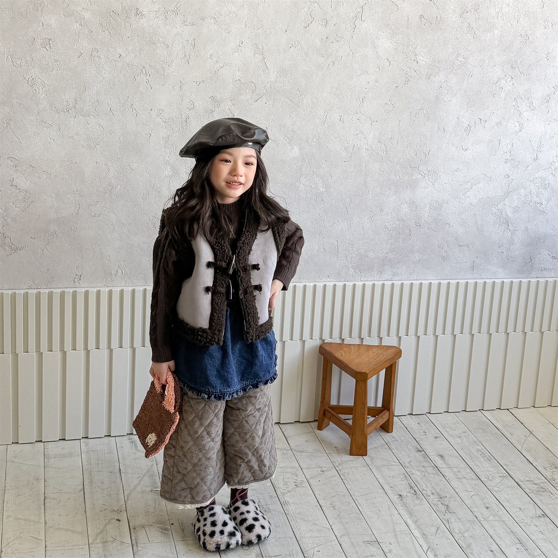 ベスト フェイクムートンボアベスト もこもこ ダッフルベスト【mh0011904】