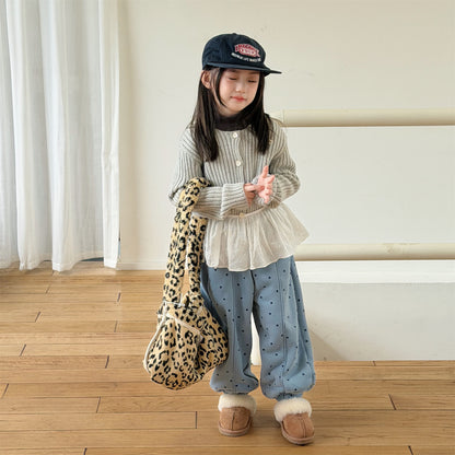 ロングパンツ・スウェットパンツ 裏ボアスウェットパンツ 星スタープリント 暖パン ジャージ【mh0011907】