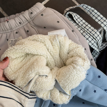 ロングパンツ・スウェットパンツ 裏ボアスウェットパンツ 星スタープリント 暖パン ジャージ【mh0011907】