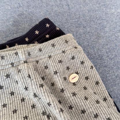 レギンスパンツ 裏起毛リブレギンスパンツ 星スタープリント デイリーパンツ【mh0011908】