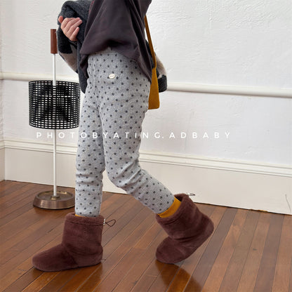 レギンスパンツ 裏起毛リブレギンスパンツ 星スタープリント デイリーパンツ【mh0011908】