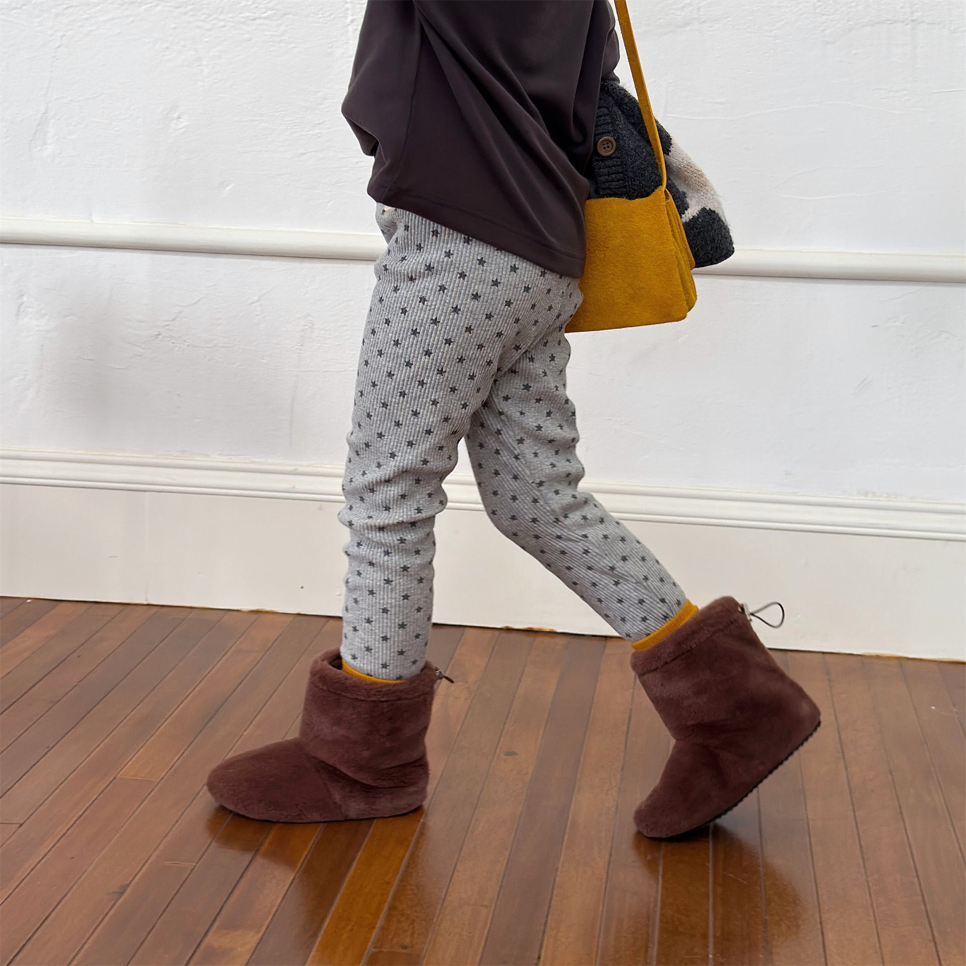 レギンスパンツ 裏起毛リブレギンスパンツ 星スタープリント デイリーパンツ【mh0011908】