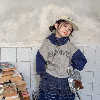 トレーナー・フーディ フーディスウェットトレーナー フード付き ロゴプリント パッチワーク【mh0011909】