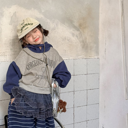 トレーナー・フーディ フーディスウェットトレーナー フード付き ロゴプリント パッチワーク【mh0011909】